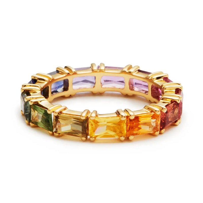 Bunte Cubic Zirkonia Ringe in 3 Farben | Goldringe | 5 Cubic - Schneller Versand