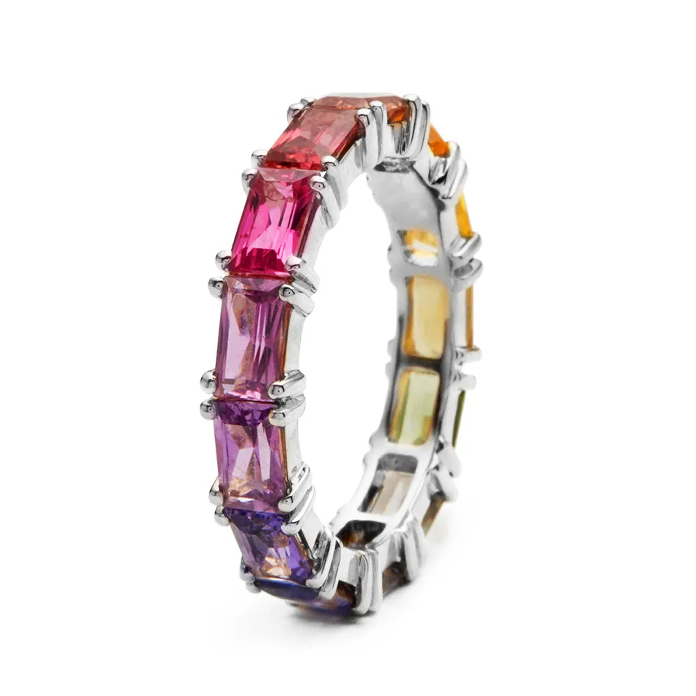 Bunte Cubic Zirkonia Ringe in 3 Farben | Goldringe | 5 Cubic - Schneller Versand