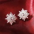 Blumenohrringe mit Kristall | Blumenohrringe mit Kristallstecker | Blumenschmuck - Steckerohrringe