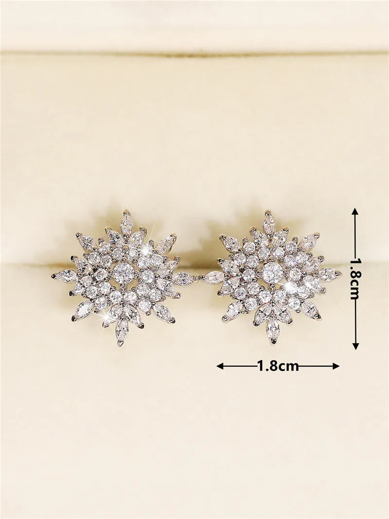 Blumenohrringe mit Kristall | Blumenohrringe mit Kristallstecker | Blumenschmuck - Steckerohrringe