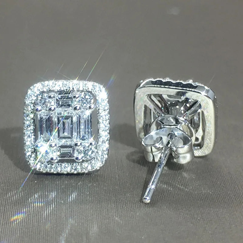 Elegante Zirkonia Ohrstecker für Damen - Hochwertiger Silberplattierter Schmuck für Hochzeit, Party und Luxusmode