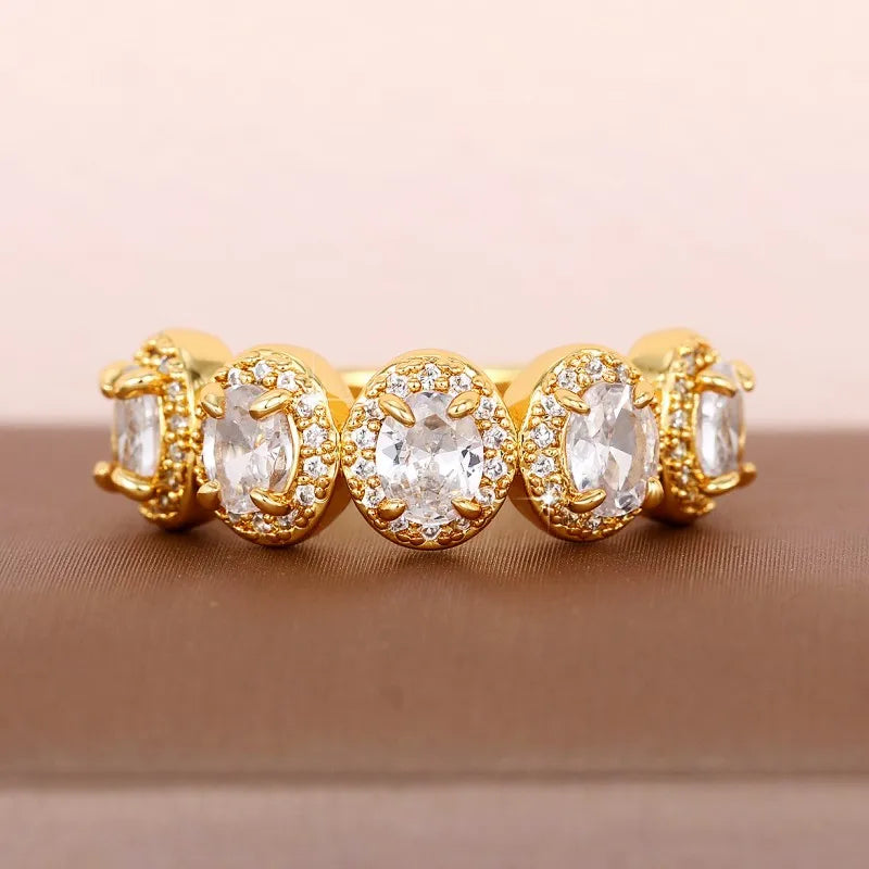 Moderne Design Ovalförmige CZ Ringe für Frauen - Schmuckgeschenk für Hochzeit und Party