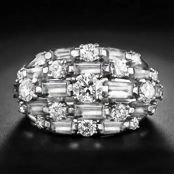 Huitan Women's Rings - Fashionable Blue Statement Rings for Women