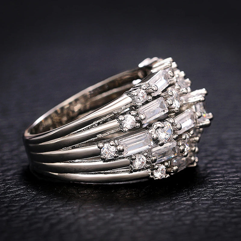 Huitan Women's Rings - Fashionable Blue Statement Rings for Women