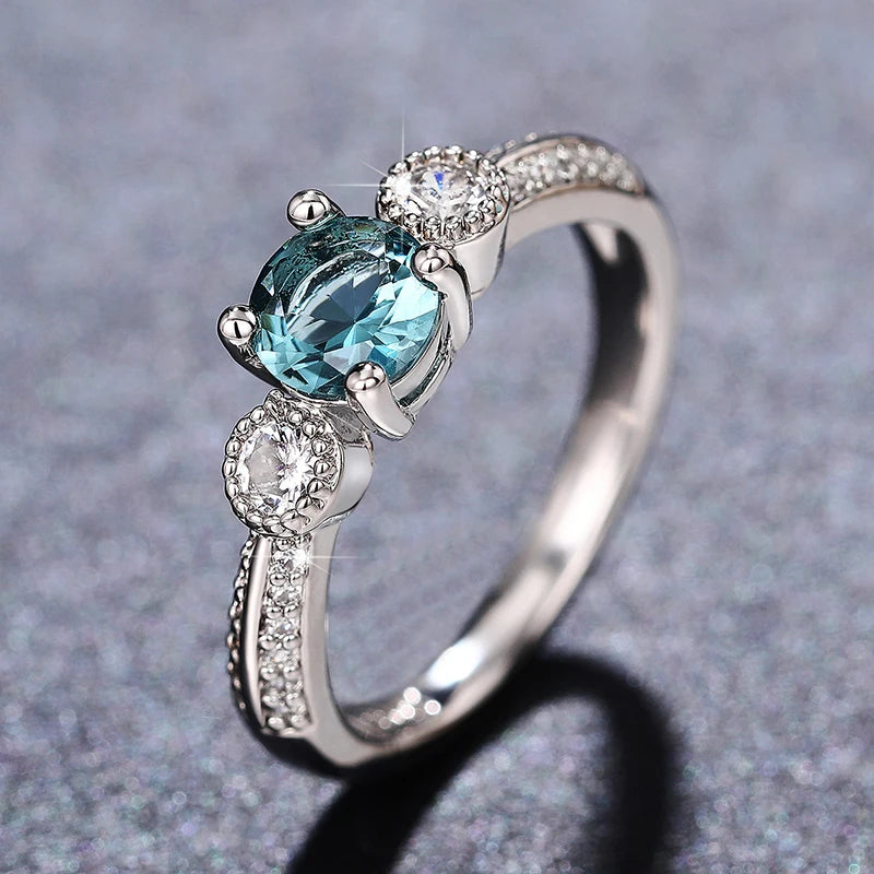 Elegante Hochzeitsringe für Frauen in Silberfarbe - Huitan