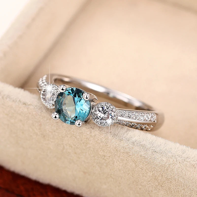 Elegante Hochzeitsringe für Frauen in Silberfarbe - Huitan