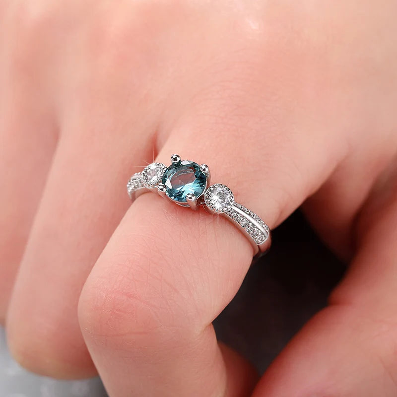 Elegante Hochzeitsringe für Frauen in Silberfarbe - Huitan