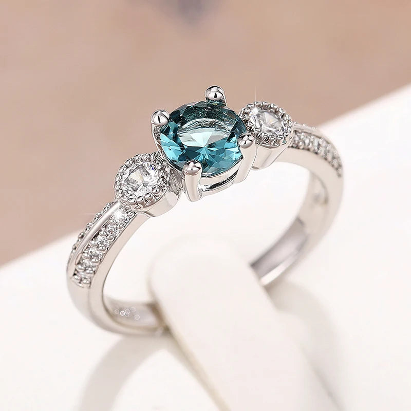 Elegante Hochzeitsringe für Frauen in Silberfarbe - Huitan