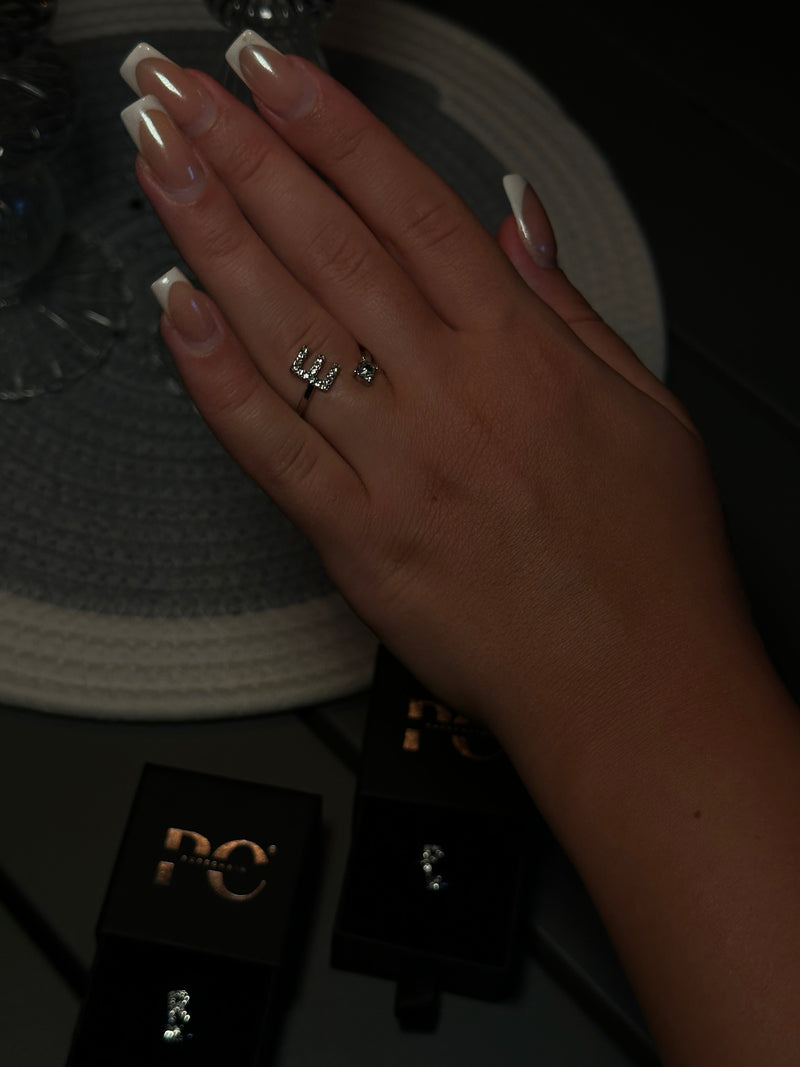 Buchstabenring größenverstellbar I Ring mit Buchstabe I verstellbar