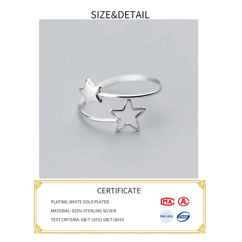 Hochwertiger 925 Sterling Silber Ring Estrella Accessoires