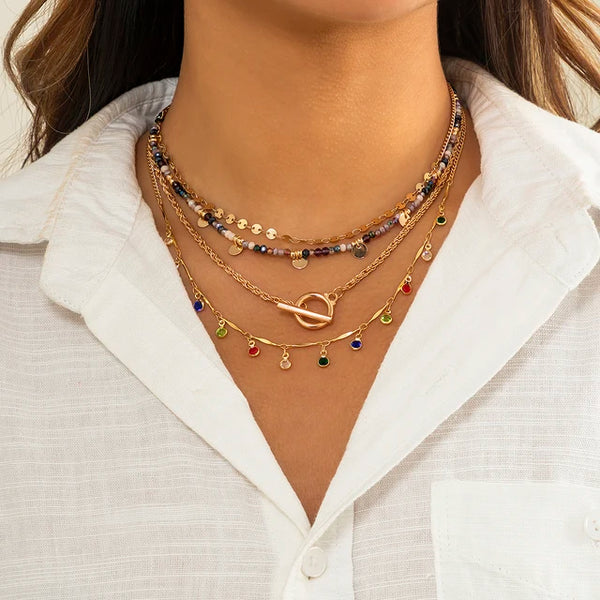 Boho Handgemachte Perlenkette mit Quastenanhänger