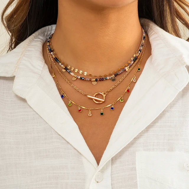 Boho Handgemachte Perlenkette mit Quastenanhänger