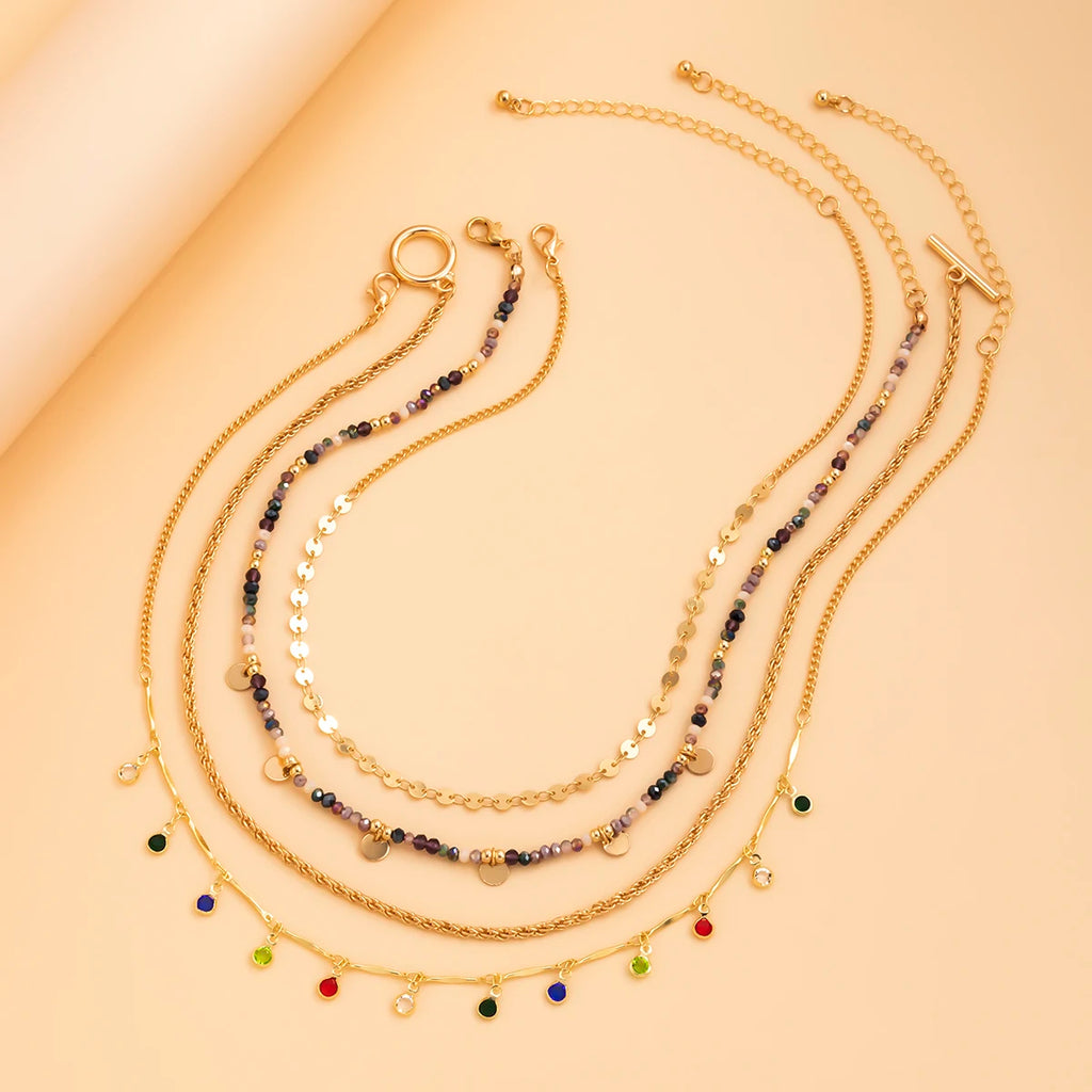 Boho Handgemachte Perlenkette mit Quastenanhänger