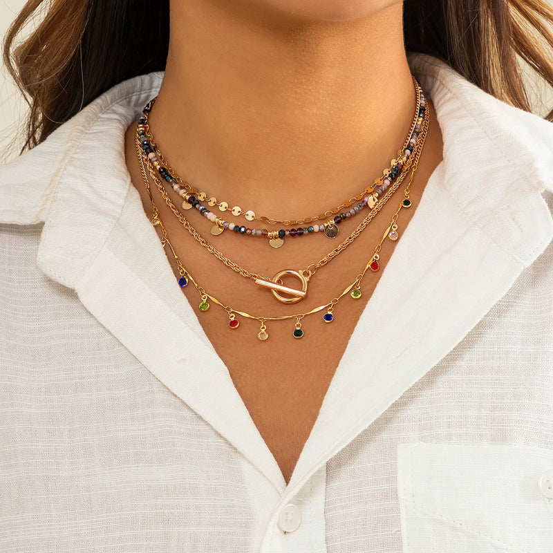 Boho Handgemachte Perlenkette mit Quastenanhänger