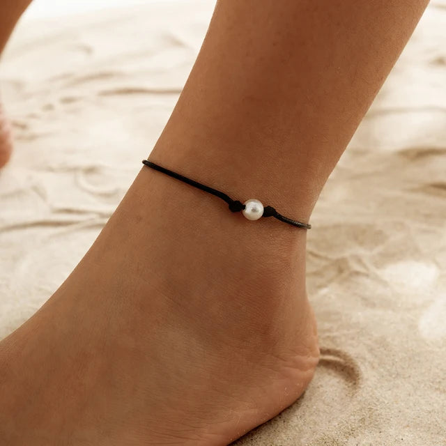 Boho Fashion Beach Anklets for Women | Black Thread Anklet