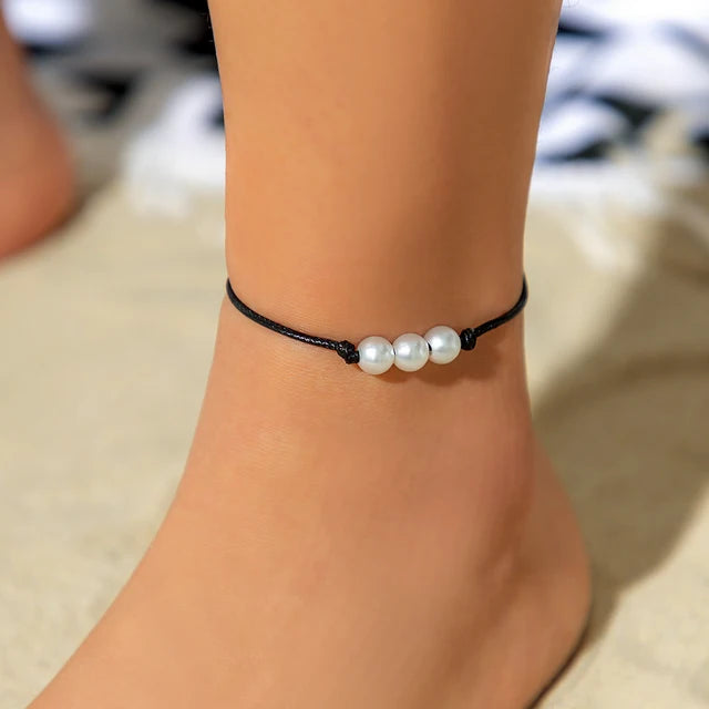 Boho Fashion Beach Anklets for Women | Black Thread Anklet