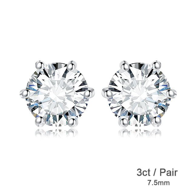 JewelryPalace Moissanite D Farbe Gesamt 0,6ct 1ct 2ct 3ct 4ct 6ct S925 Sterling Silber Ohrstecker für Frauen