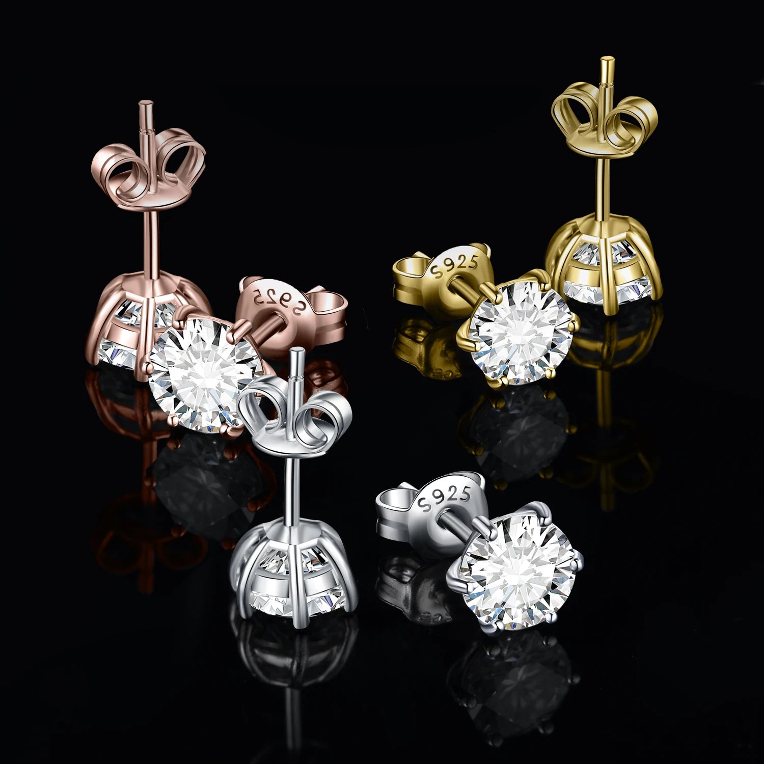 JewelryPalace Moissanite D Farbe Gesamt 0,6ct 1ct 2ct 3ct 4ct 6ct S925 Sterling Silber Ohrstecker für Frauen