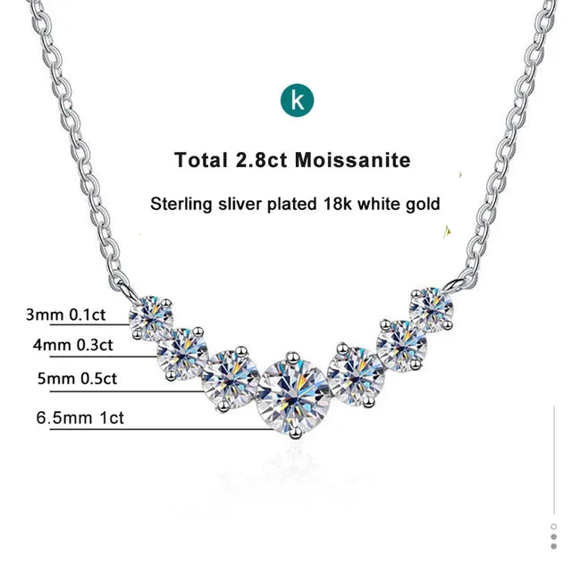 Eleganter Halskette mit Diamanten aus Weißgold | Vergoldete Moissanite Halskette - K.nobspin Halskette