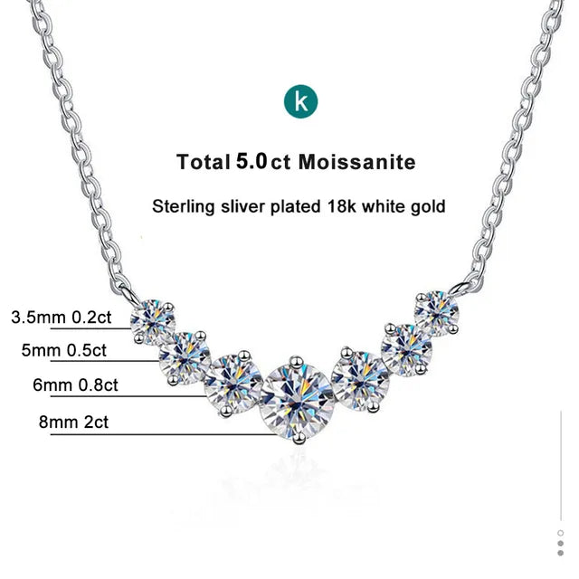 Eleganter Halskette mit Diamanten aus Weißgold | Vergoldete Moissanite Halskette - K.nobspin Halskette