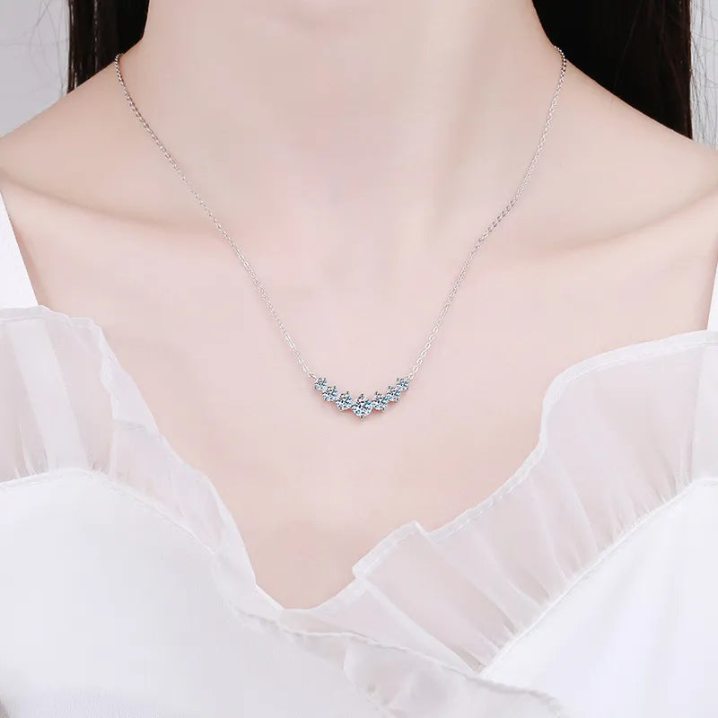 Eleganter Halskette mit Diamanten aus Weißgold | Vergoldete Moissanite Halskette - K.nobspin Halskette