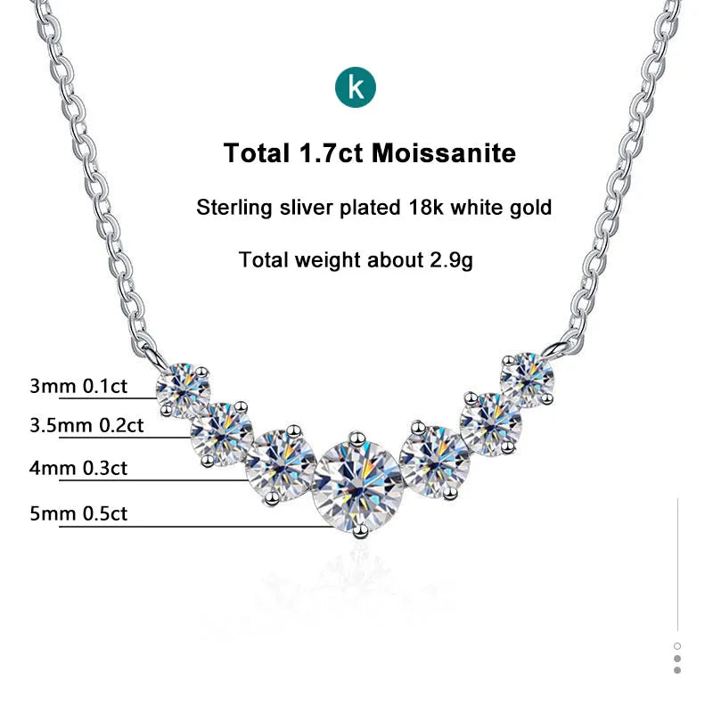 Eleganter Halskette mit Diamanten aus Weißgold | Vergoldete Moissanite Halskette - K.nobspin Halskette