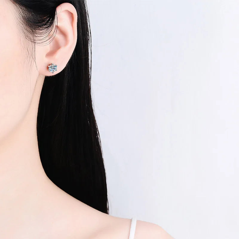 Hochwertige Moissanit Ohrringe | Vergoldete Ohrringe mit 18 Karat Gold - Damen Ohrringe 1 Karat