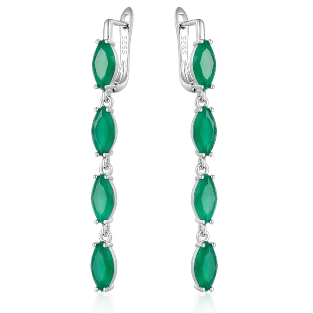 Grüne natürliche Zirkonohrringe für Frauen - Vintage Brautschmuck