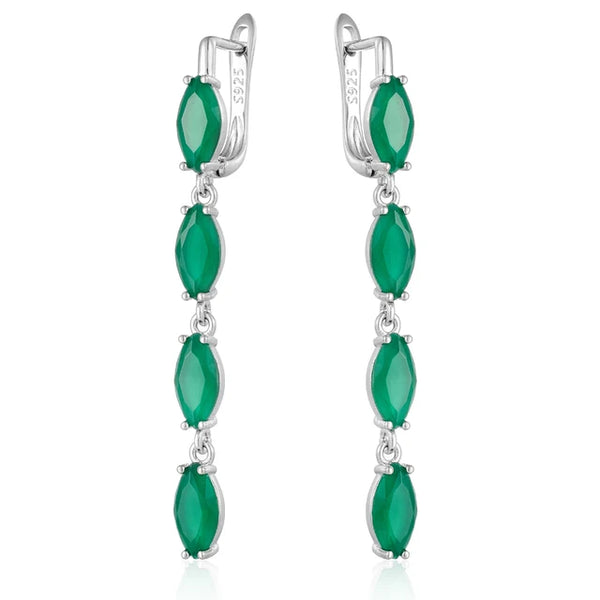 Grüne natürliche Zirkonohrringe für Frauen - Vintage Brautschmuck