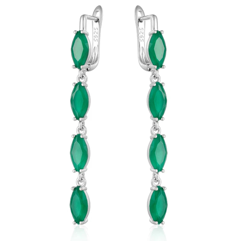 Grüne natürliche Zirkonohrringe für Frauen - Vintage Brautschmuck