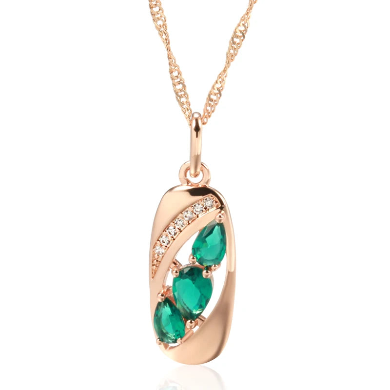 Kinel Neue 585 Roségoldfarbene Anhänger Halskette für Frauen - Vintage Schmuck