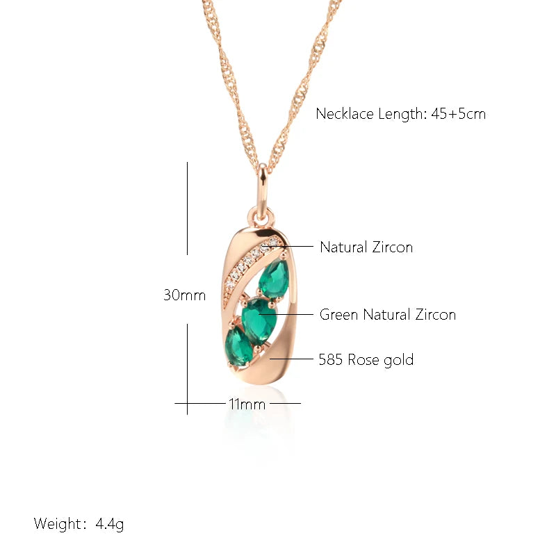 Kinel Neue 585 Roségoldfarbene Anhänger Halskette für Frauen - Vintage Schmuck