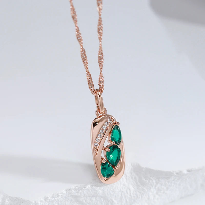 Kinel Neue 585 Roségoldfarbene Anhänger Halskette für Frauen - Vintage Schmuck