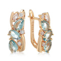 Elegante 585 Roségold-Ohrringe mit blauem Zirkon für Frauen