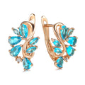 Elegante Blaue Zirkon Ohrstecker für Frauen - Vintage Hochzeitsschmuck