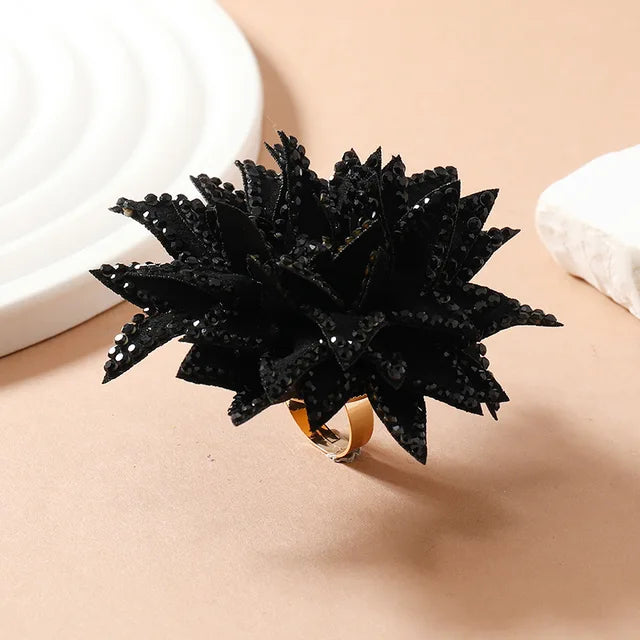 Bohemian Kristall Blumenring für Frauen, offener Finger, Anillos Strandparty Schmuckgeschenk