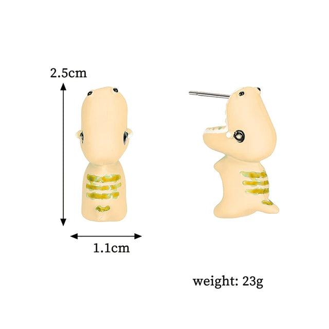 Niedliche Dinosaurier-Ohrringe im koreanischen Stil für Frauen | Metall-Accessoires