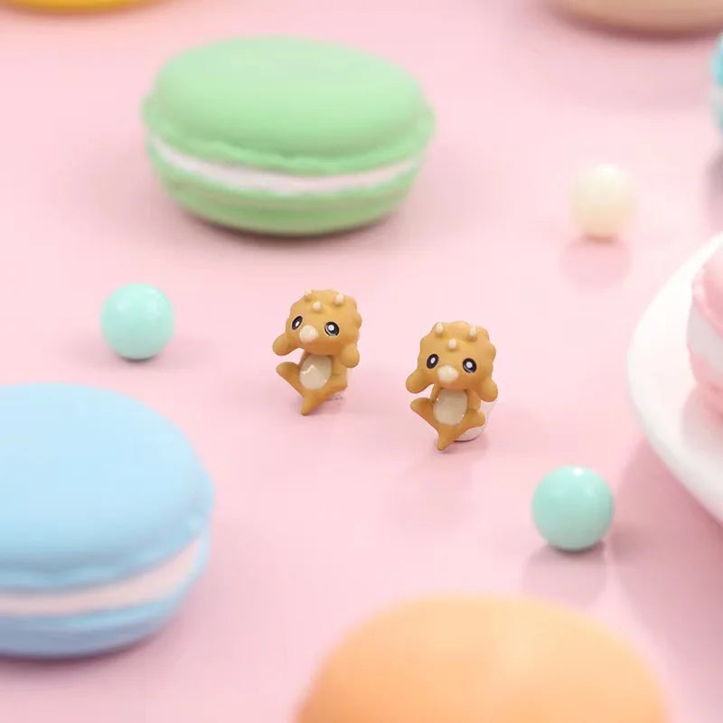 Niedliche Dinosaurier-Ohrringe im koreanischen Stil für Frauen | Metall-Accessoires