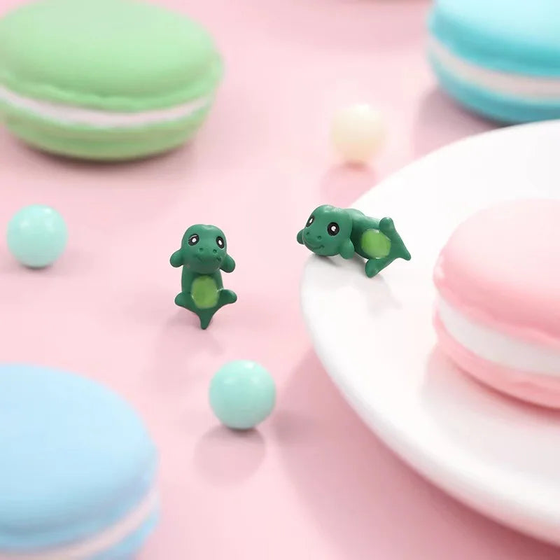 Niedliche Dinosaurier-Ohrringe im koreanischen Stil für Frauen | Metall-Accessoires