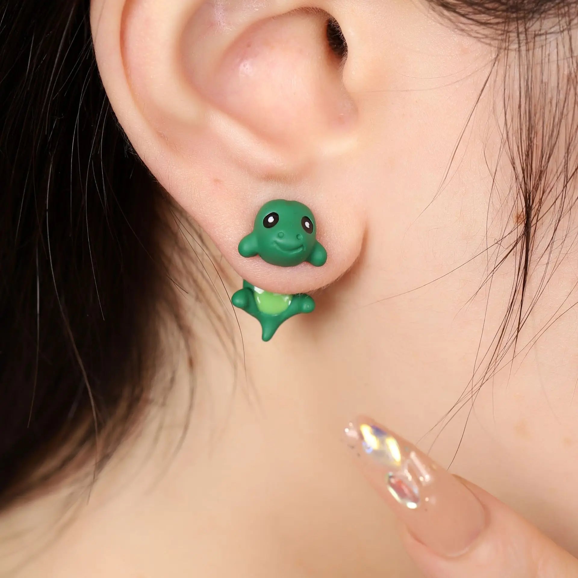 Niedliche Dinosaurier-Ohrringe im koreanischen Stil für Frauen | Metall-Accessoires