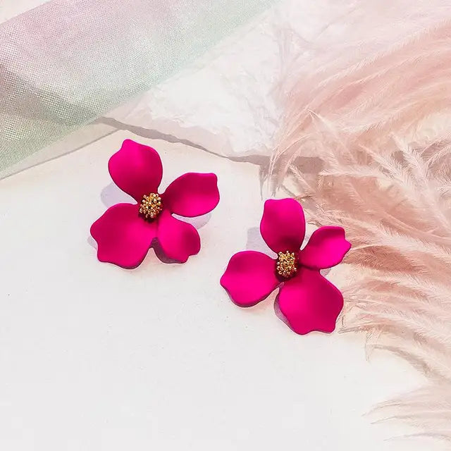 Bunte Blumenohrringe für Frauen | Modische Ohrstecker