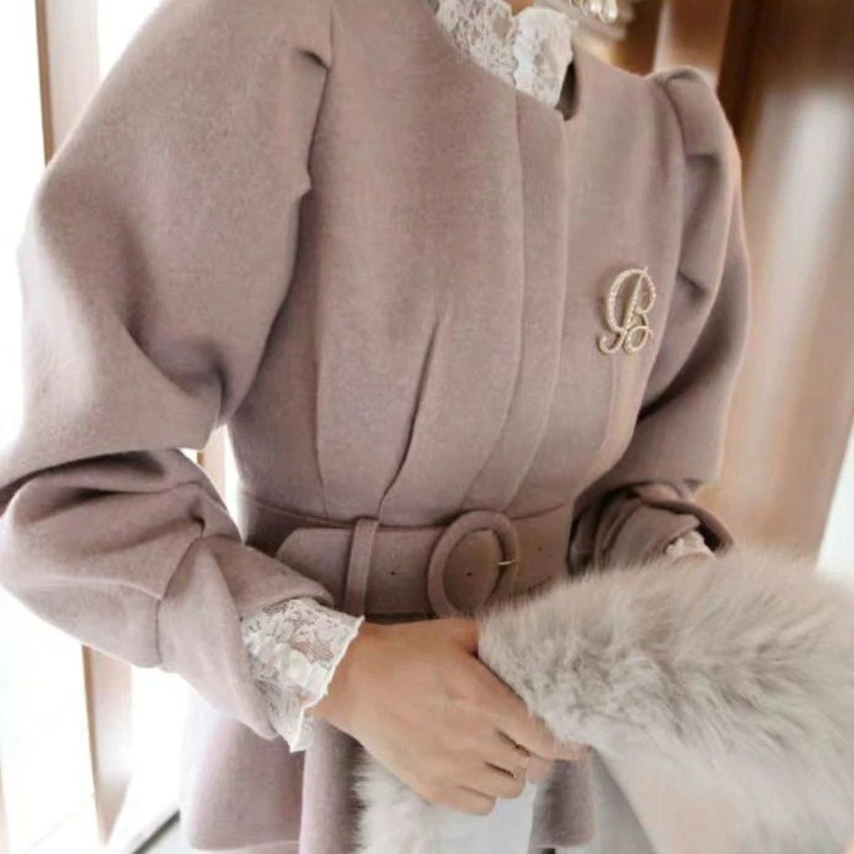 Koreanischer Buchstabe Initial Pearl Besetzt Brosche Pin