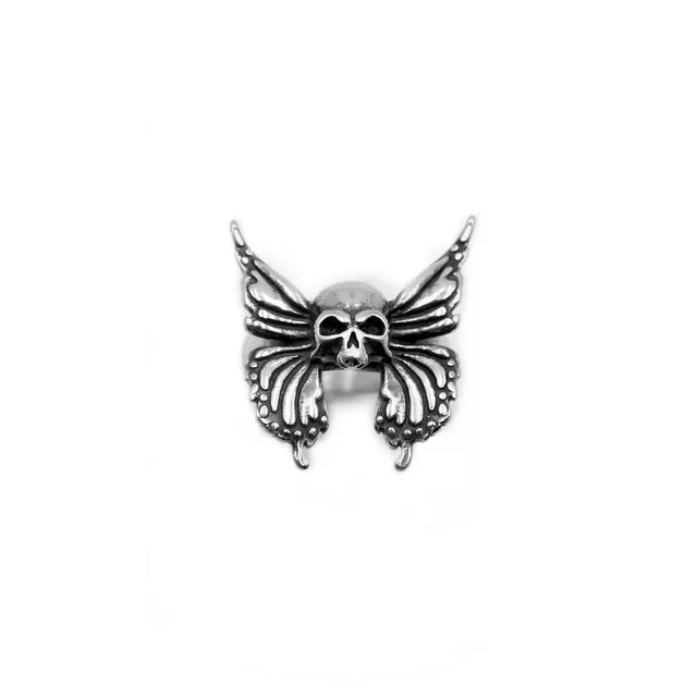 Kpop Gothic Ästhetik Schädel Herz Punk Offener Ring für Frauen Mädchen Vintage Schmuck Y2k Schmuck Accessoires