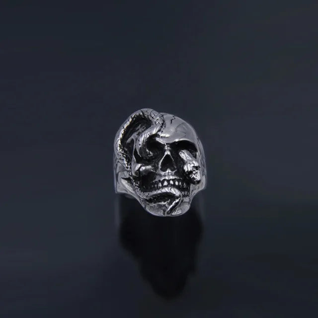 Kpop Gothic Ästhetik Schädel Herz Punk Offener Ring für Frauen Mädchen Vintage Schmuck Y2k Schmuck Accessoires