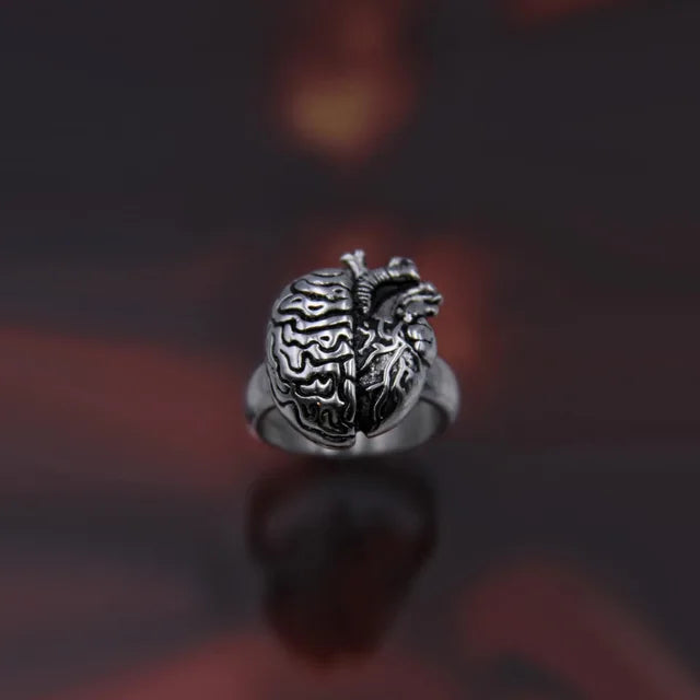 Kpop Gothic Ästhetik Schädel Herz Punk Offener Ring für Frauen Mädchen Vintage Schmuck Y2k Schmuck Accessoires