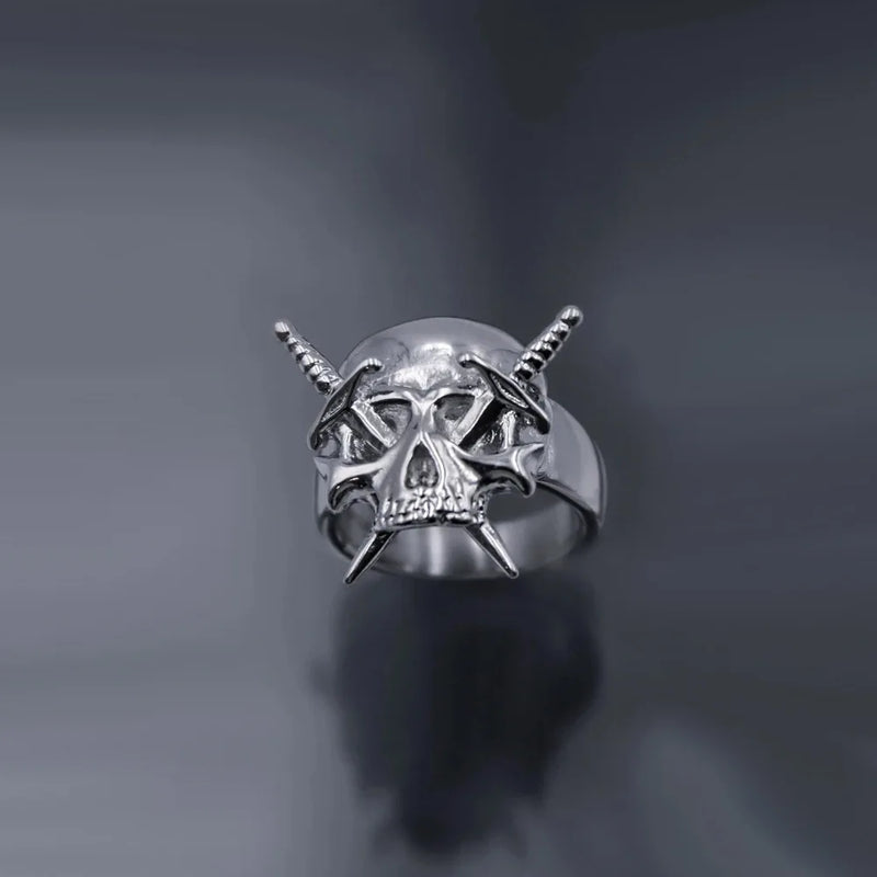 Kpop Gothic Ästhetik Schädel Herz Punk Offener Ring für Frauen Mädchen Vintage Schmuck Y2k Schmuck Accessoires