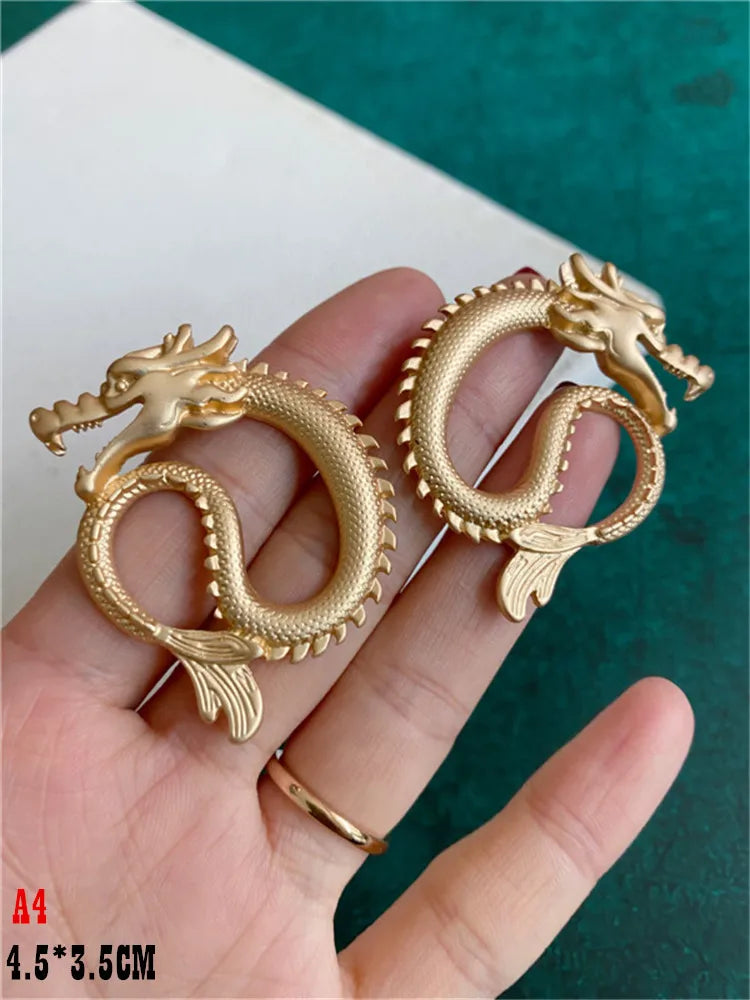 Drachenohrringe für Frauen - Vintage Retro Barock Drachenkopf Ohrringe