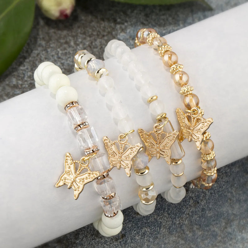 Boho Schmuck Armband mit Kristallsteinen für Frauen in Goldfarbe