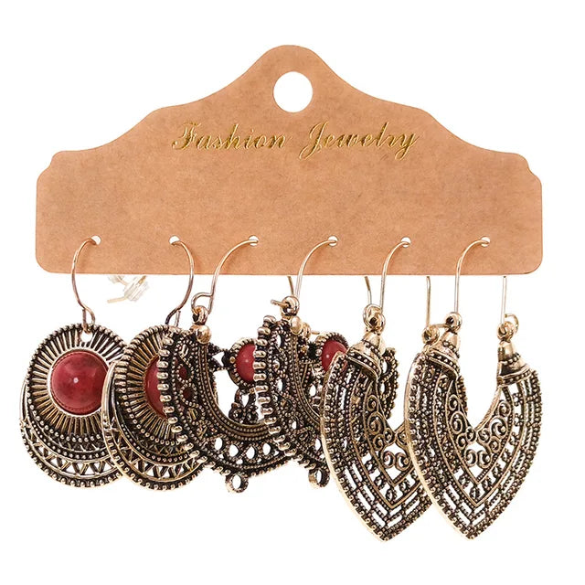 Bohemian Vintage Ohrringe für Frauen | Ohrring-Sets im Bohemian-Stil | Vintage Ohrring-Sets - Hängende Ohrringe