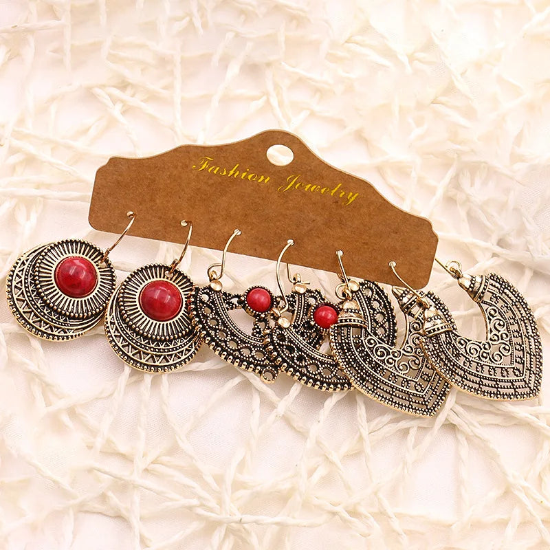 Bohemian Vintage Ohrringe für Frauen | Ohrring-Sets im Bohemian-Stil | Vintage Ohrring-Sets - Hängende Ohrringe